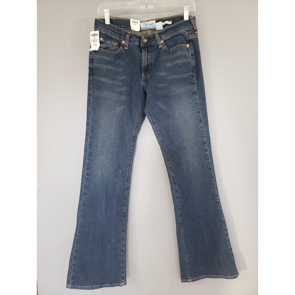 NEW Vintage y2k Old Navy Size 8 Ultra Low Waist FLARE Stretch Jeans 2000s